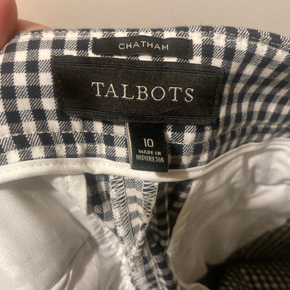 Talbots Women's Black and White Checkered Ankle Pants - Picture 5 of 5